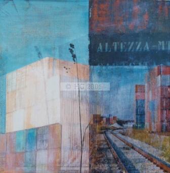  Contained 40 x 40 cm mixed media on canvas